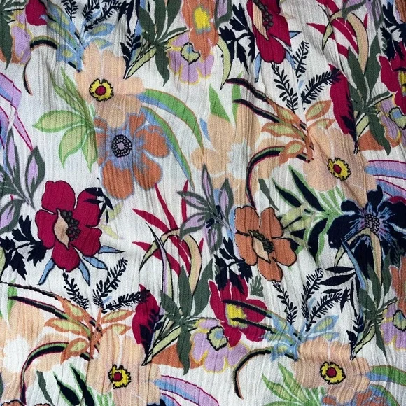 Roxy Golden Dawn White Pink Green Floral Sundress Smocked Ladies Large NWT - Picture 4 of 10